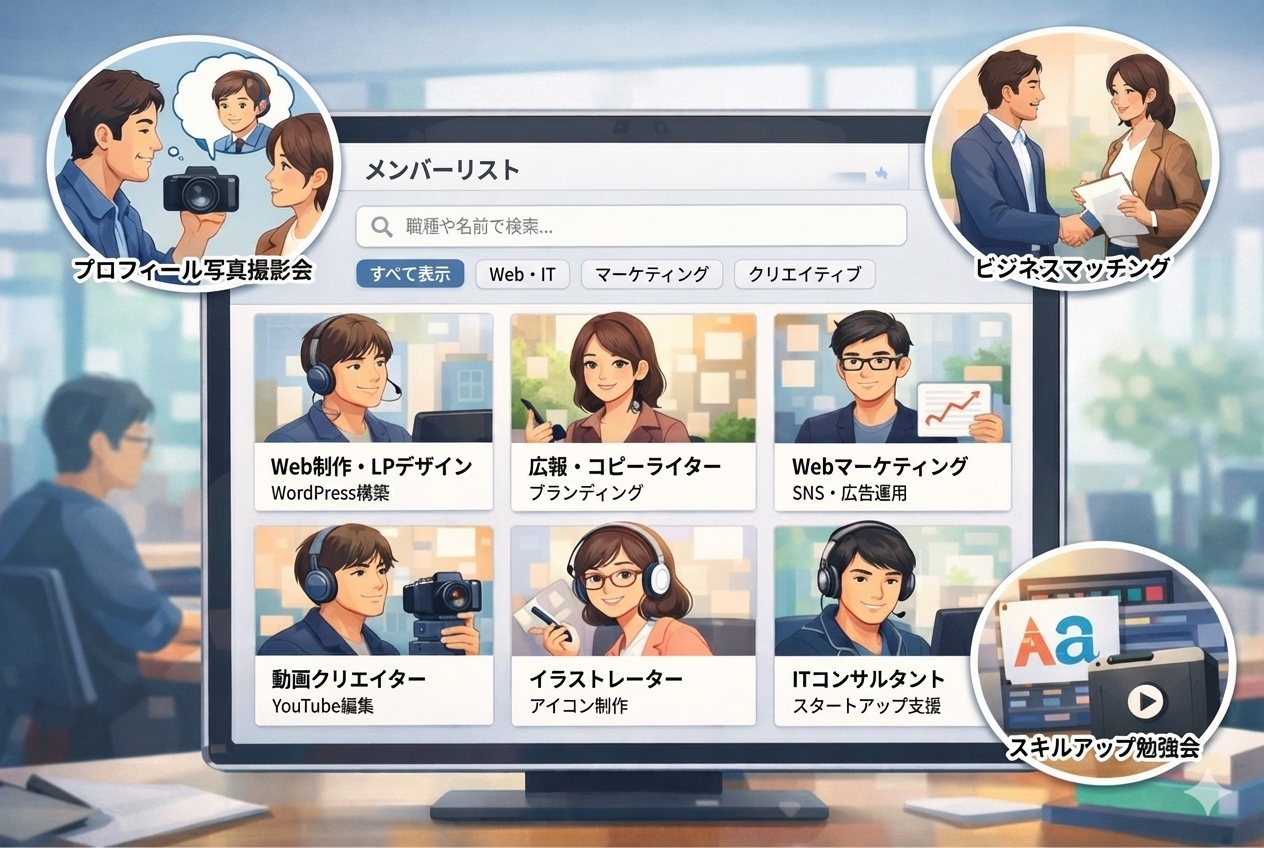 全員のスキル・サービスを一覧で把握